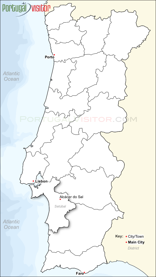 Map of Alc&aacute;cer do Sal, Portugal.