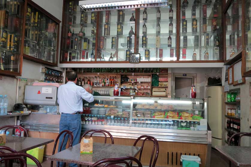 Bar, Alfama district, Lisbon, Portugal.
