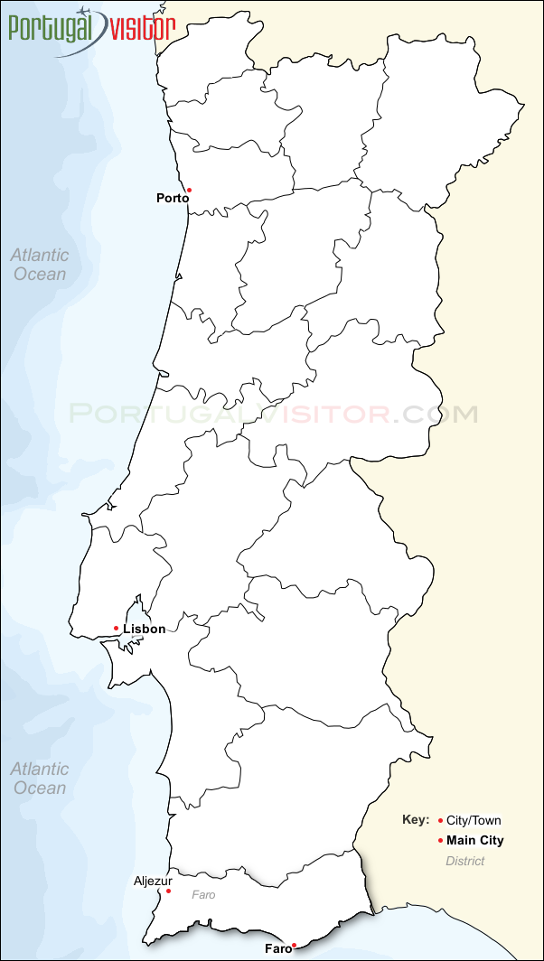 Map of Aljezur, Portugal.