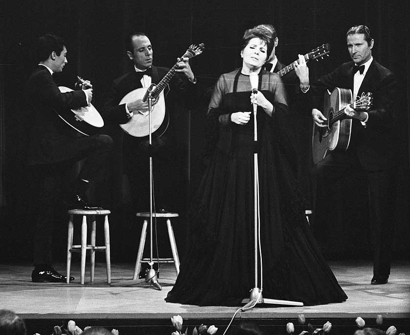 Amália Rodrigues, Queen of Fado, performing in The Netherlands, 1969.