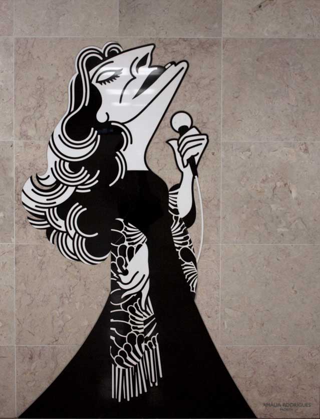 Mural of Amália Rodrigues by Portuguese cartoonist António Antunes.
