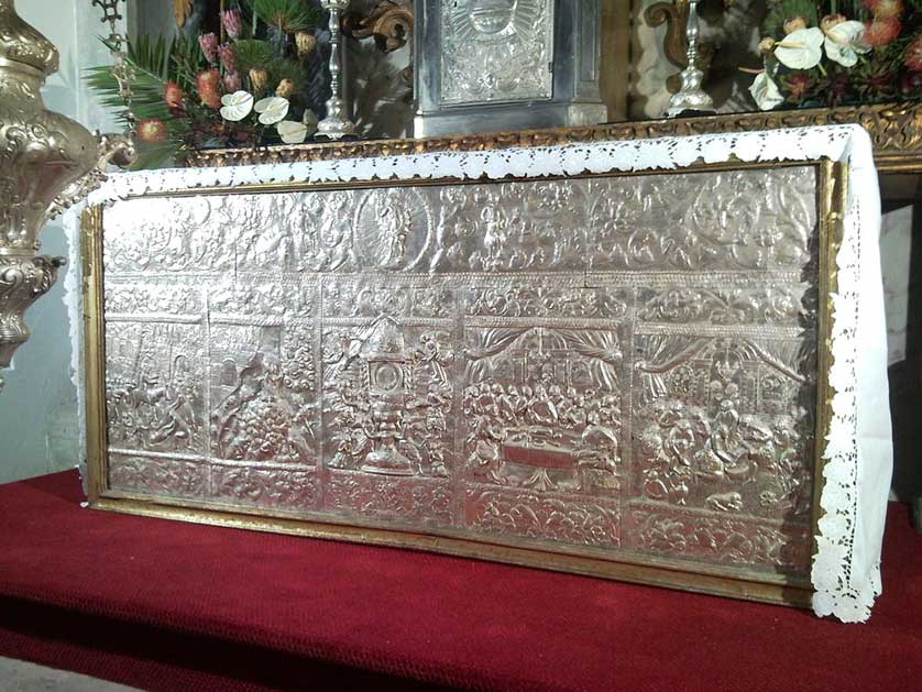 Silver-plated altar.