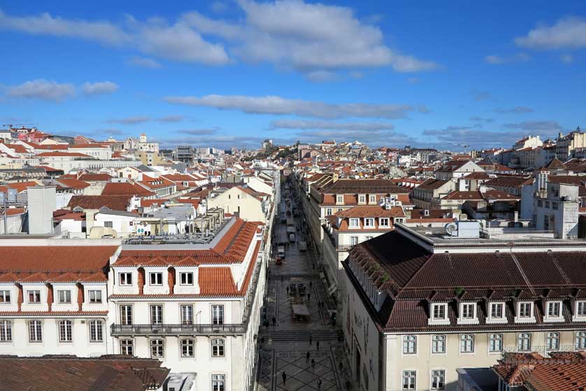 Looking north over Lisbon from arch.