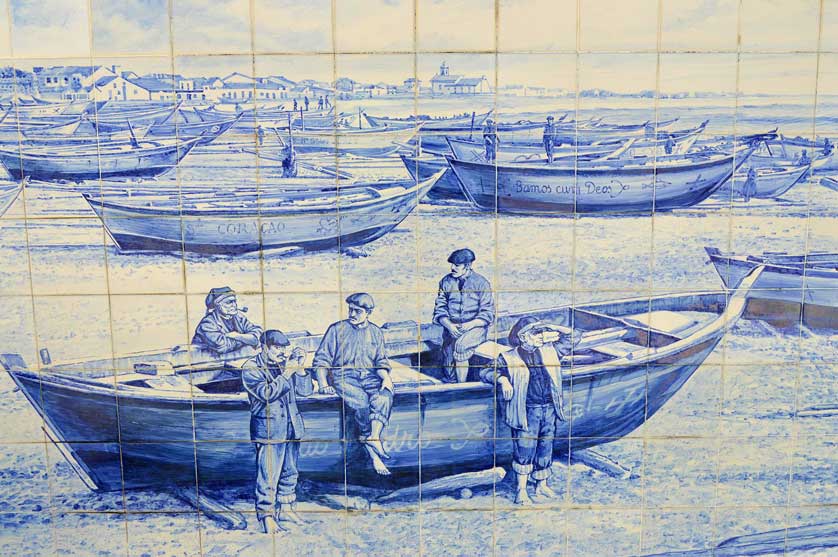 Azulejos tile panel in Póvoa de Varzim.
