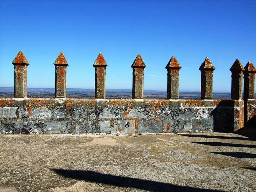 The ramparts on the castle walls.
