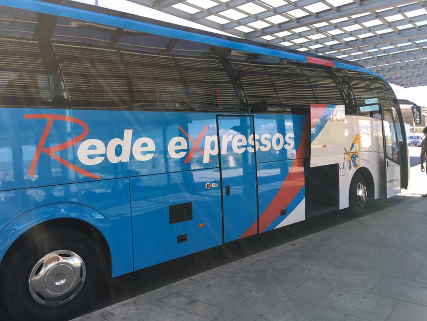 Bus in the bus station in Bragança.