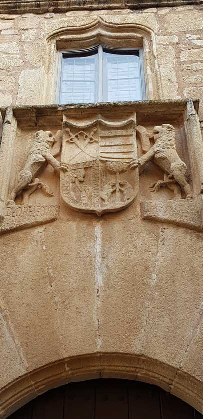 Coat of arms displayed on an historic building in the city.