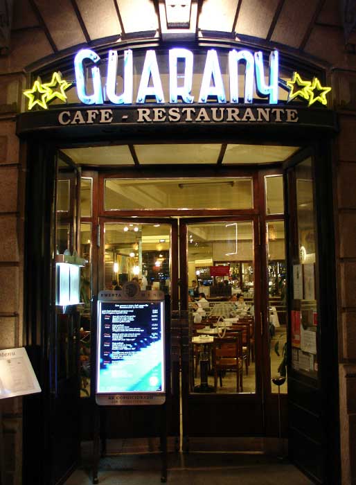 The cafe is on Avenida dos Aliados.