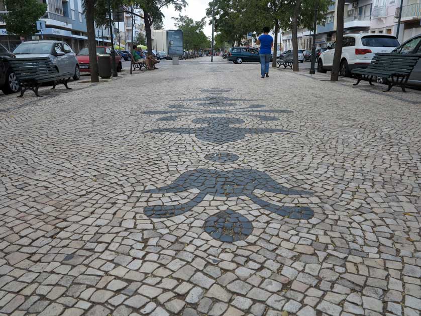 Calçada pavement in Olhão on the Algarve, Portugal.
