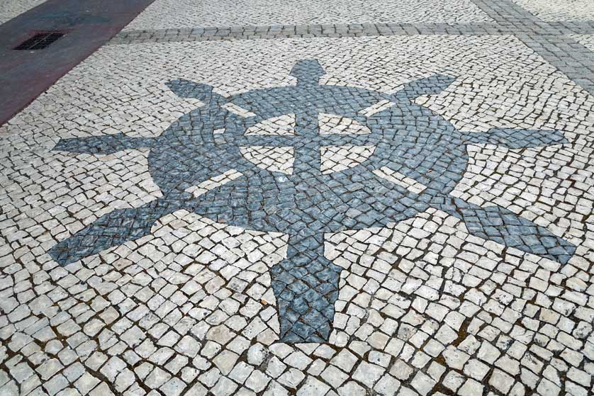Calçada pavement in Albufeira on the Algarve.