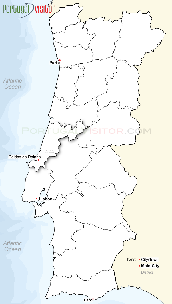 Map of Caldas da Rainha, Portugal.
