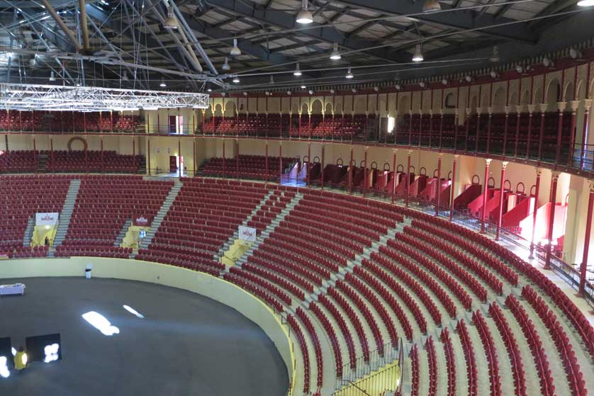 The seating inside the bullring.