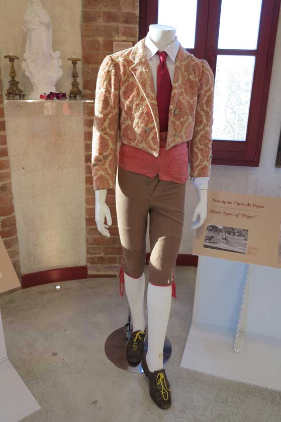 Costume of a bull-fighter on display.