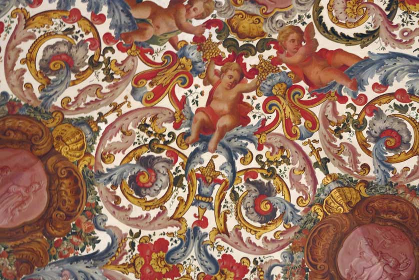 Close up of the ceiling painting.