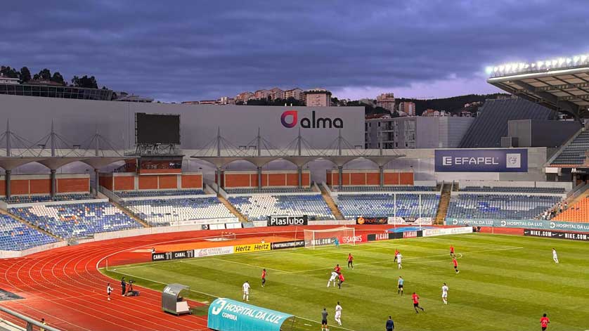 The running track means fans are not close to the action on the pitch.