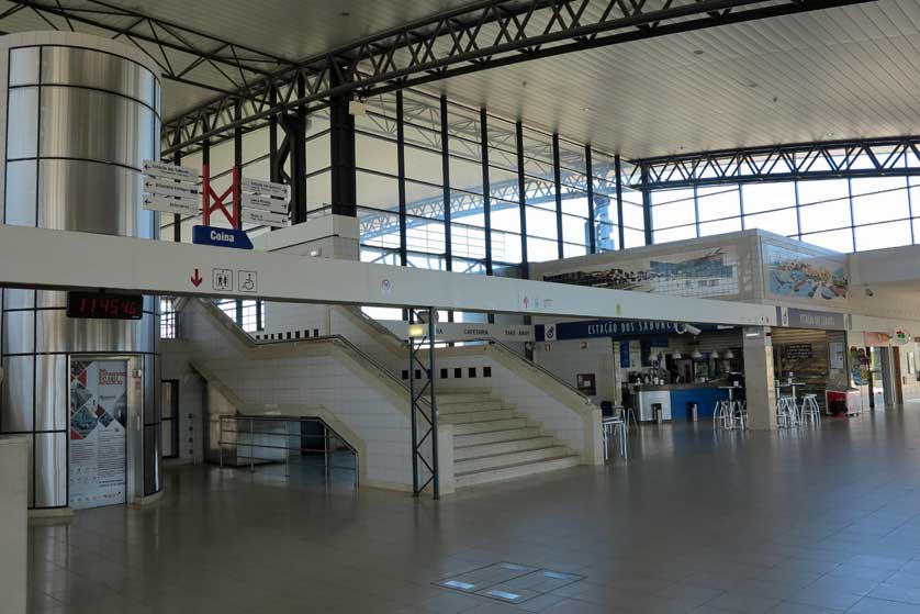 The modern interior of Coina Station.