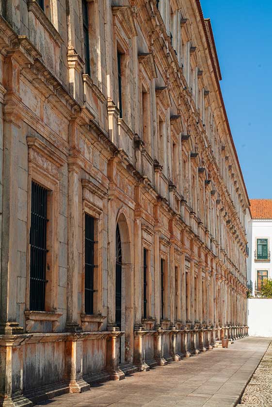 Close up of the facade of the Ducal Palace in Vila Viçosa, Portugal.
