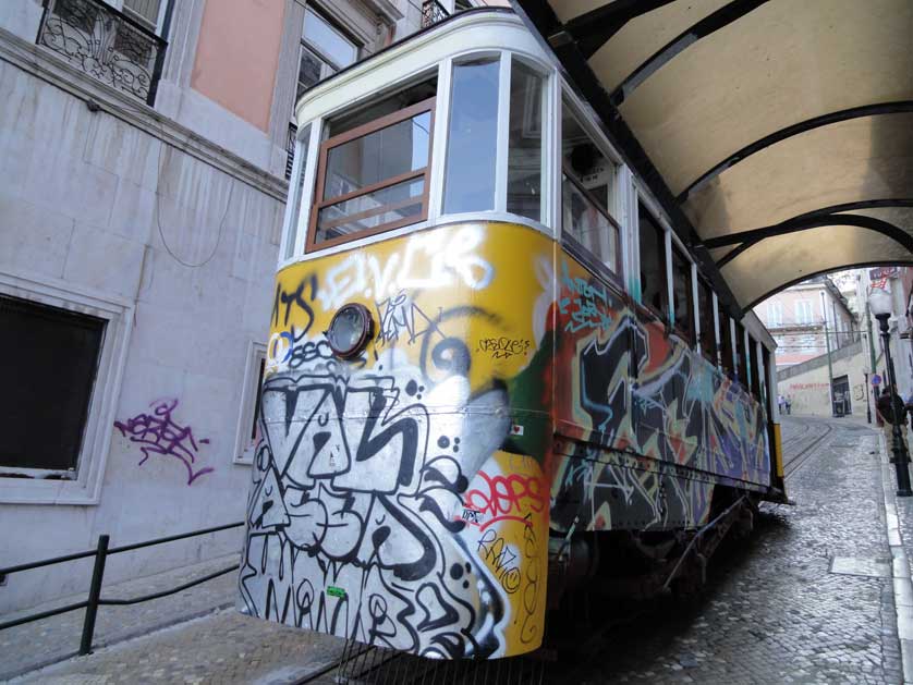 Elevador da Glória, Lisbon, Portugal.