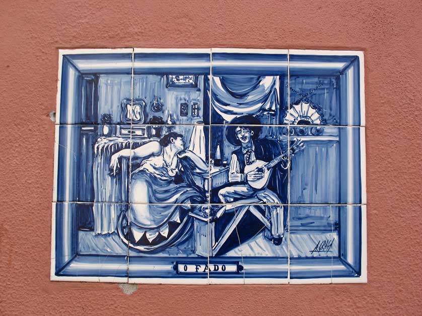 Fado tile, Lisbon, Portugal.