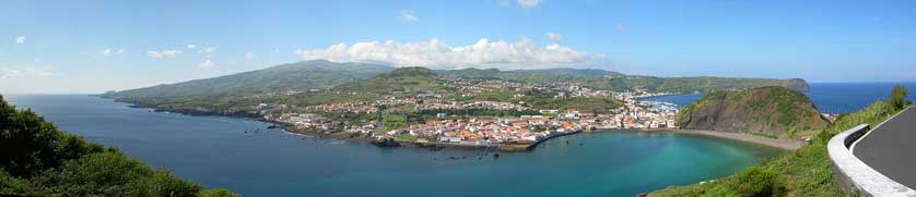 Horta, seen from Monte da Guia, Faial, Azores, Portugal.