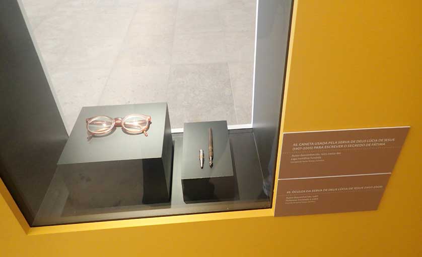 Fatima Glasses worn by Lucia and the pen that wrote The Three Secrets, Portugal.