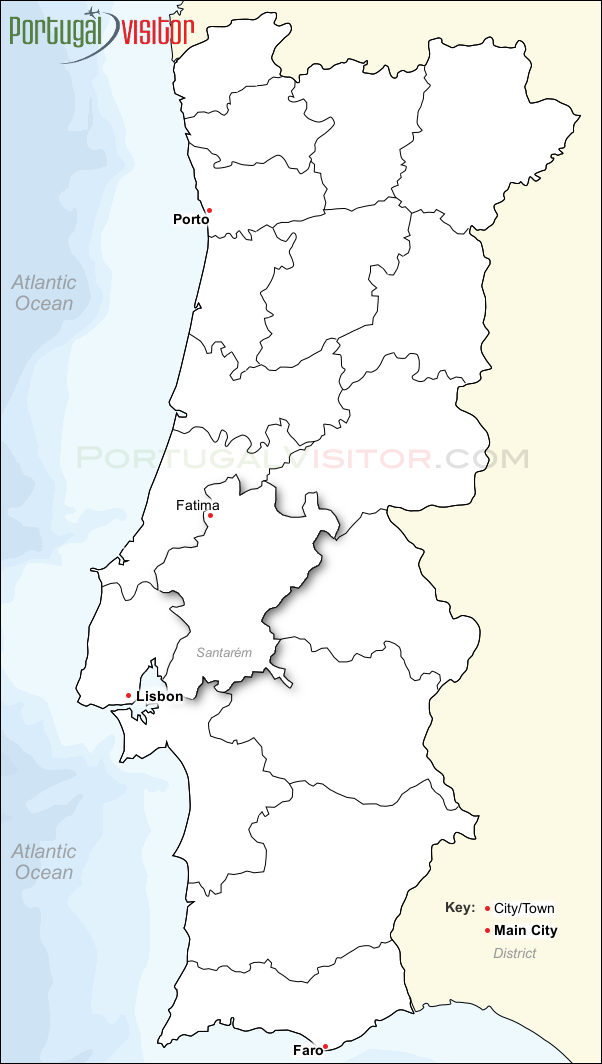Map of Fatima, Portugal.