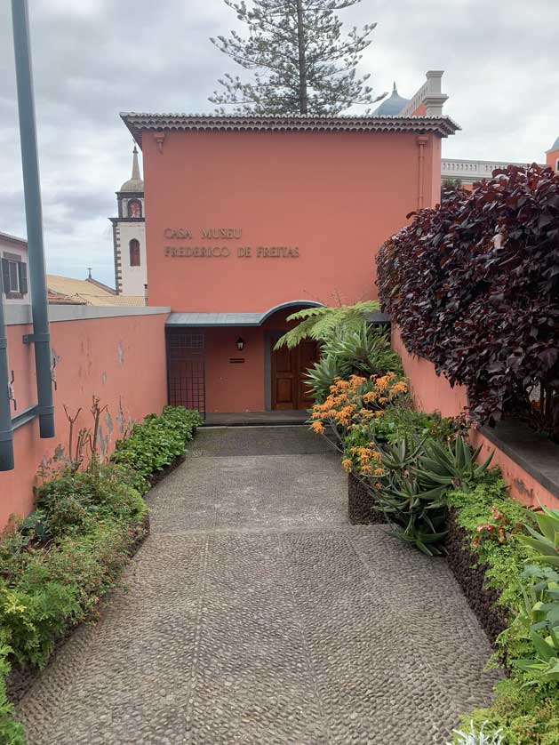 Small side garden at the house with Igreja de Sao Pedro in the background.