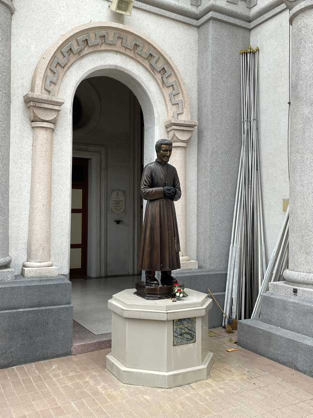Statue outside the church.
