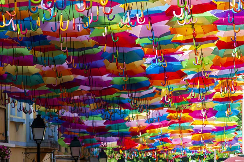 Umbrella Sky Project, Águeda, Portugal.