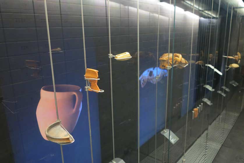 Items on display from the excavation of the wall.