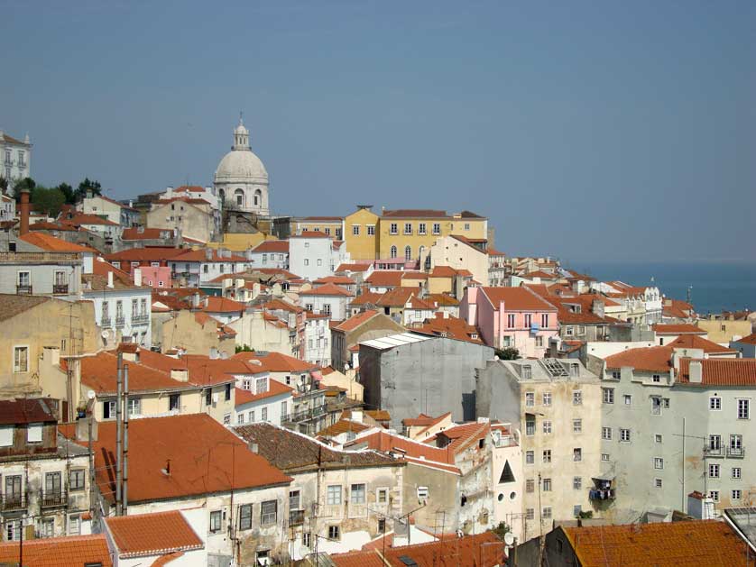 View of rooftops from Alfama, Lisbon.