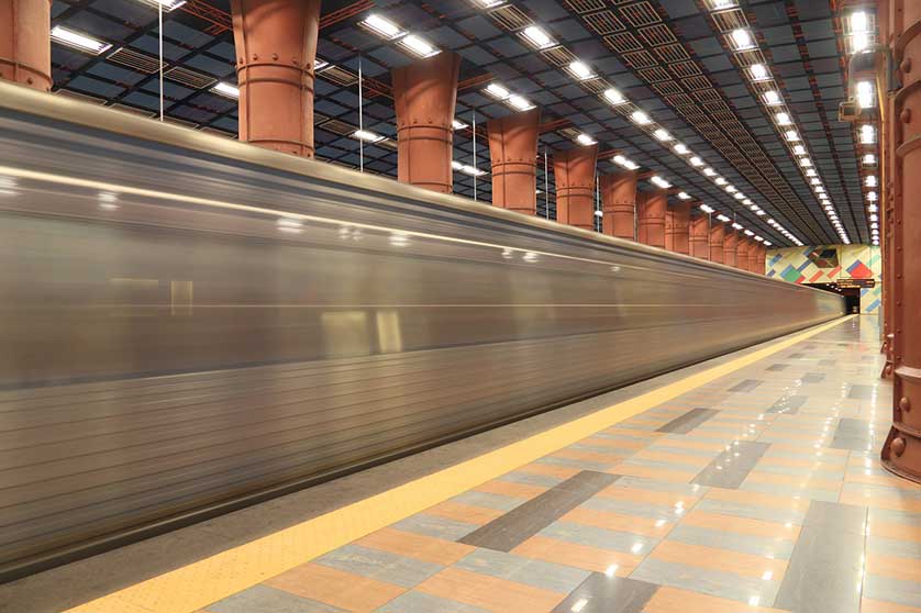 Metro carriage, Lisbon, Portugal.