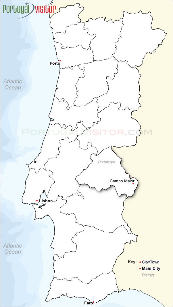 Map of Campo Maior, Portugal.