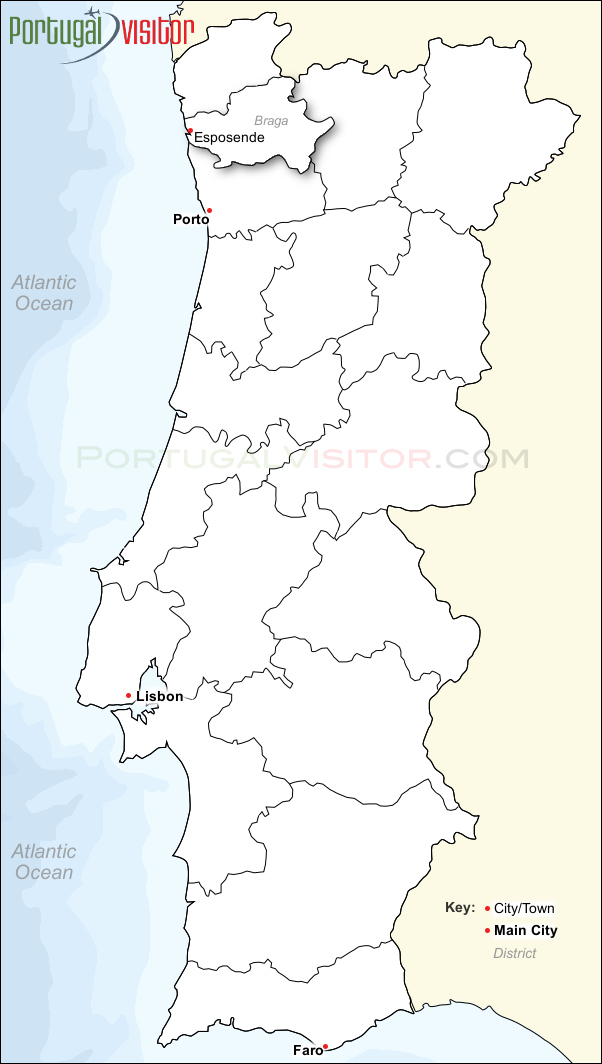 Map of Esposende, Portugal.