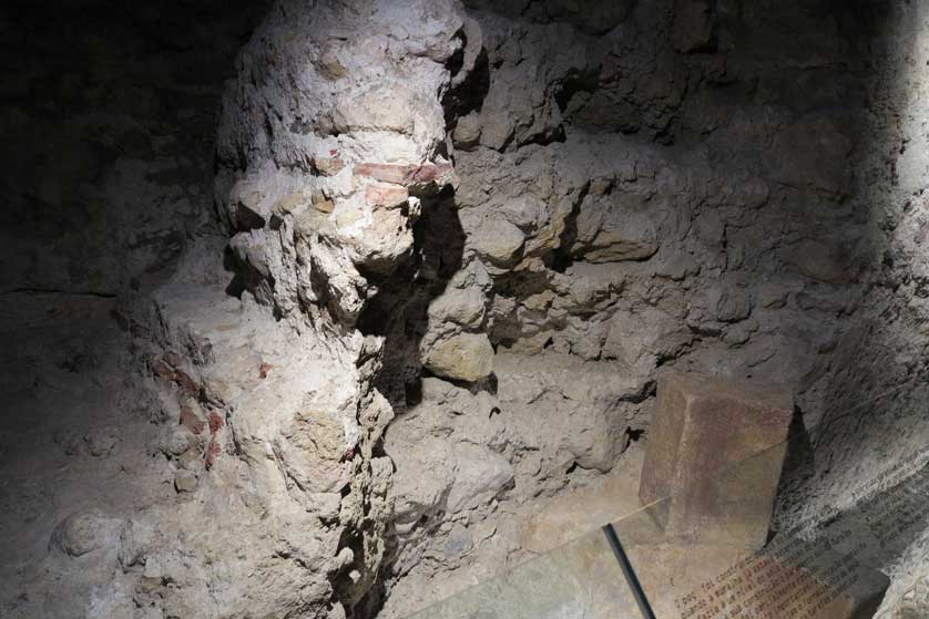 Part of the medieval wall discovered during renovation.