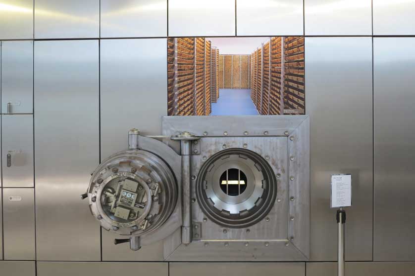 The huge bank vaults in the museum.