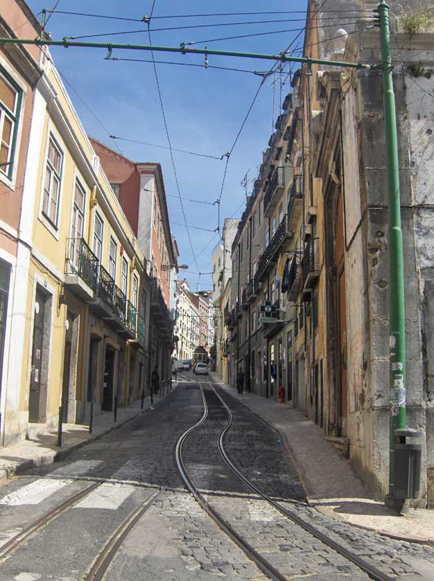 Mouraria A typical street in Mouraria.