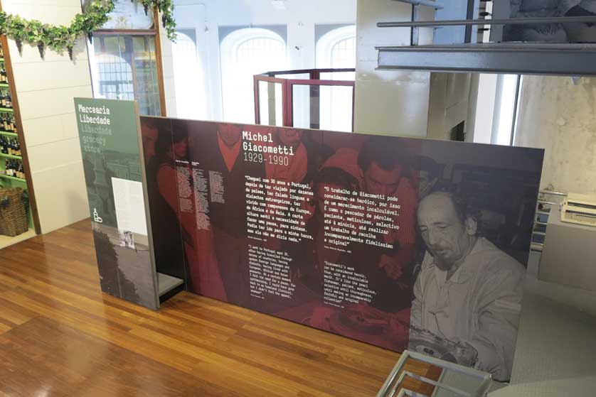 Wall panel on the life and work of Michel Giacometti.