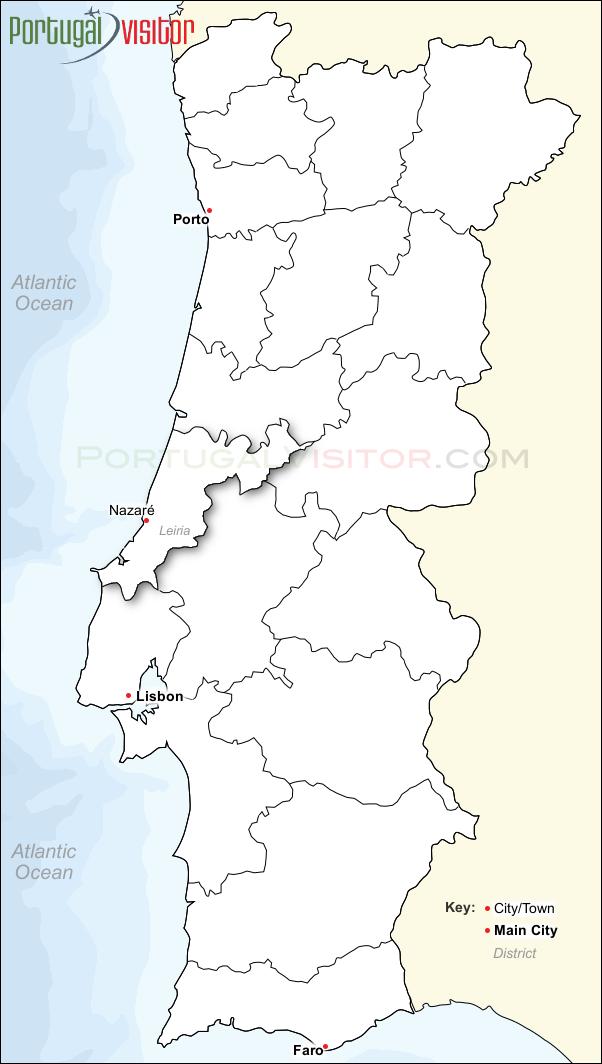 Map of Nazare, Portugal.