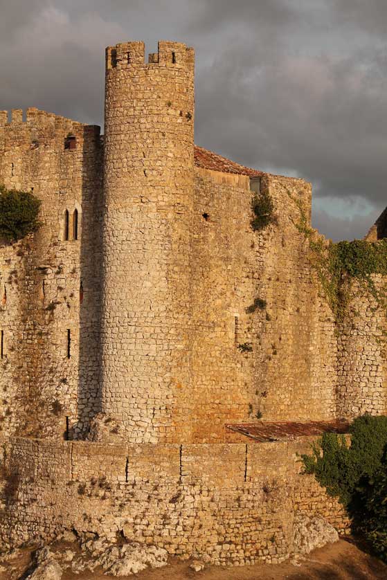 The imposing walls of the castle in Óbidos.