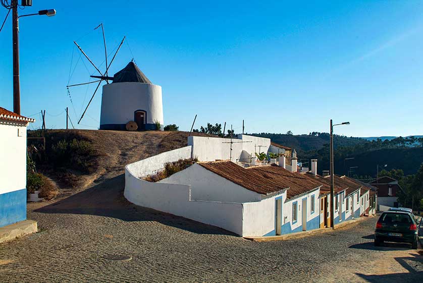 The windmill in Odeceixe, Algarve, Portugal.
