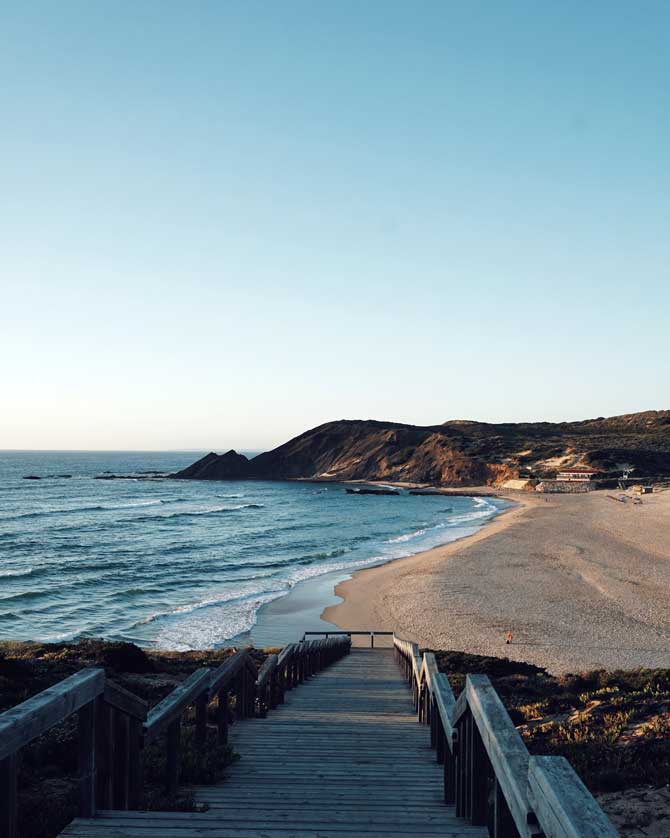 The beach at Praia de Odeceixe, Algarve.