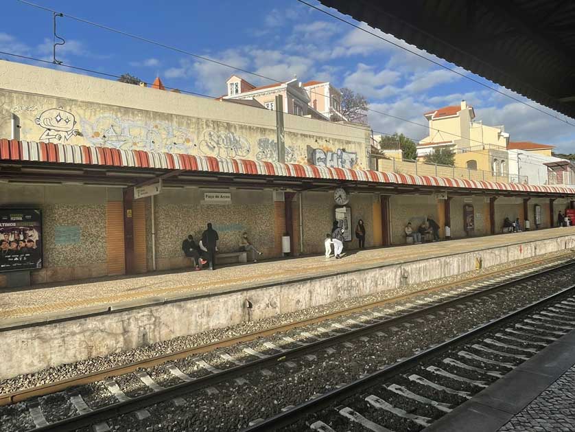 Platform at Paço de Arcos Station, Lisbon.