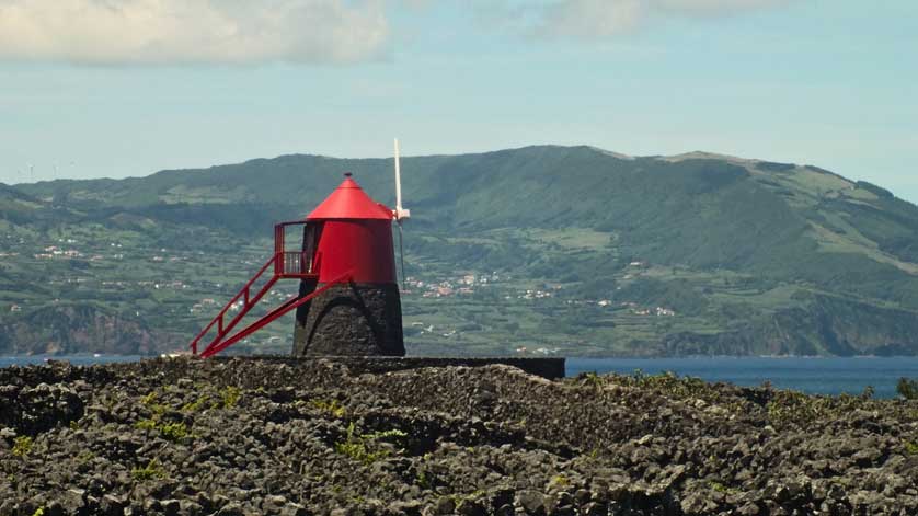 Windmill, Pico, Azores, Portugal.