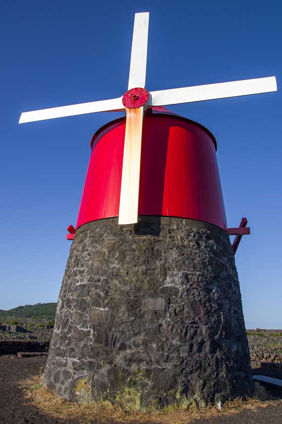 Windmill on Pico Island, Azores, Portugal.