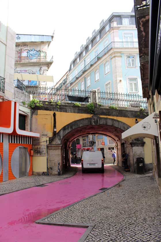 Pink Street, Lisbon, Portugal.