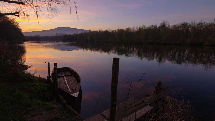 The River Lima at dusk, Viana do Castelo, Portugal.
