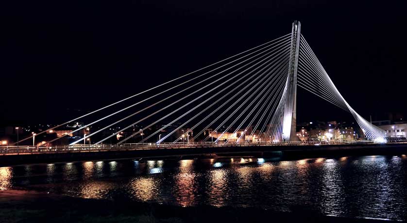 The Tirantes Bridge, a cable-stayed bridge that spans the River L&eacute;rez in Pontevedra.
