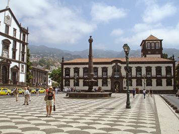 Square with characteristic flooring, Madeira.