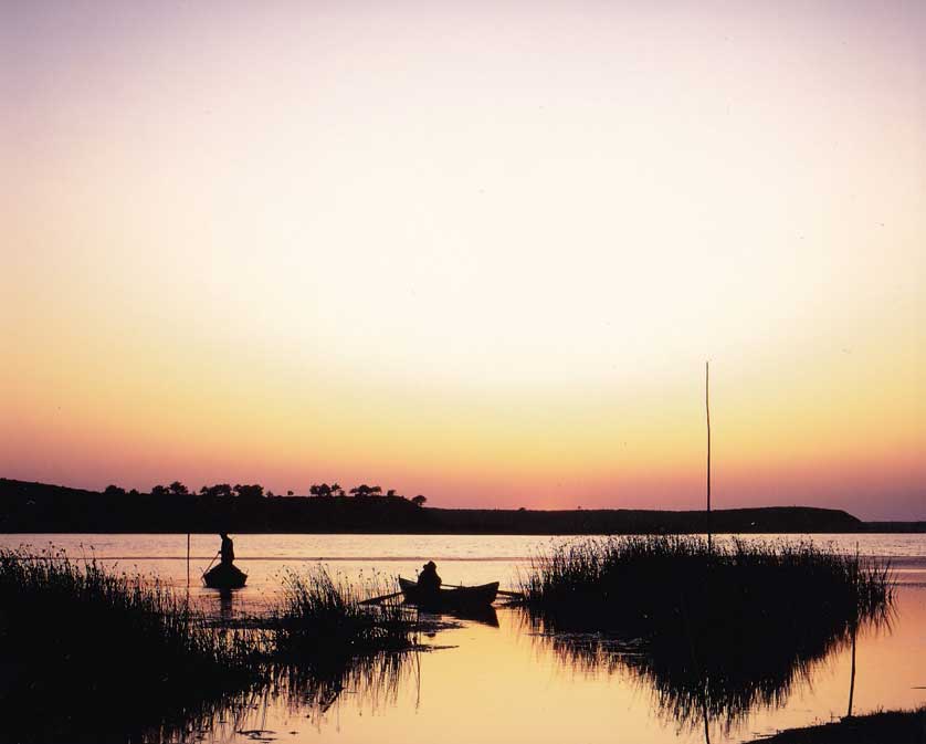 Sunset at Lagoa de Santo Andre.